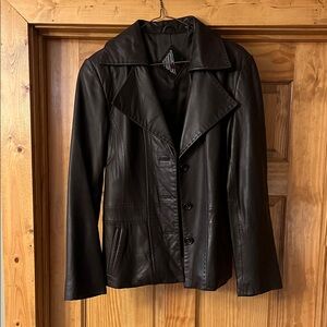 Women's Dark Brown Leather Jacket